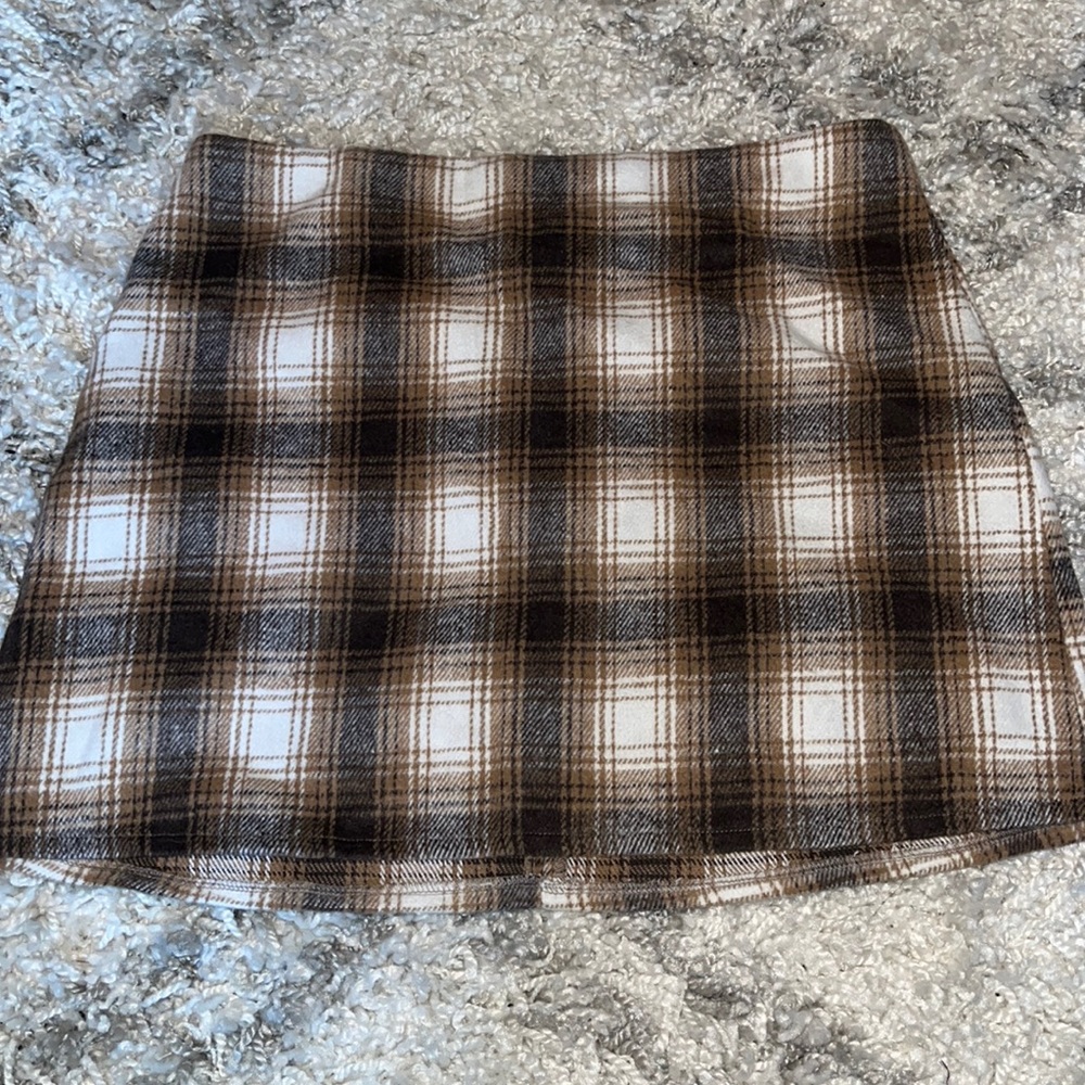 Plaid Wool Skirt